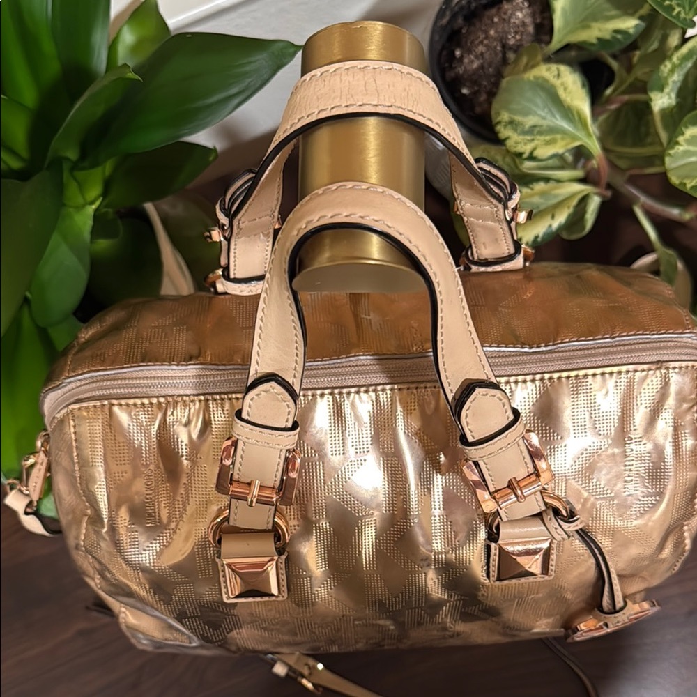 Michael Kors Gold Satchel with Luxurious Finish - Picture 3 of 12